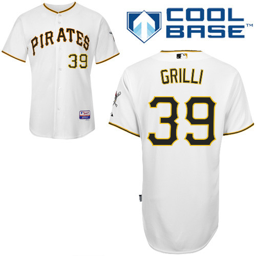 Jason Grilli #39 MLB Jersey-Pittsburgh Pirates Men's Authentic Home White Cool Base Baseball Jersey